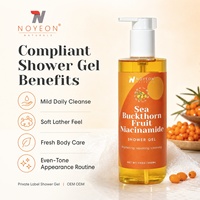 Gel Douche Corps Éclatant et Revitalisant à l'Argousier et au Niacinamide, Doux pour la Peau, Haute Qualité, Marque Privée, Faible MOQ