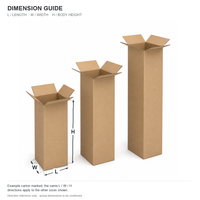 Boîte d'expédition haute en carton ondulé kraft sur mesure, emballage multi-tailles pour produits longs, export et stockage