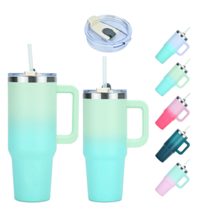 Gobelet de sublimation 40oz H2.0 en cuivre rose pailleté arc-en-ciel, gravé au laser, pour la Saint-Valentin et la Fête des Mères, idéal pour les cadeaux - Expédition depuis l'entrepôt américain - Product Image 3