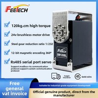 Moteur servo industriel sans balais FEETECH SM120BL 24V, couple élevé 120KG, entièrement métallique, engrenage de direction 360° pour bras de robot industriel