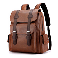 Mochila para Portátil de Cuero PU Personalizada, Estilo Ejecutivo para Hombre, Diseño Coreano, Correa de Mano, Bolsa Impermeable