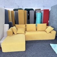 Canapé modulaire classique de style nordique, style européen, capitonné, garni d'éponge, en forme de L, convertible en lit pour salon