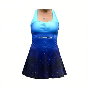 Uniformes de partido de tenis baratos para mujer, vestido deportivo con logotipo personalizado y posición frontal del logotipo, impresión Digital de poliéster 100% - Product Image 1
