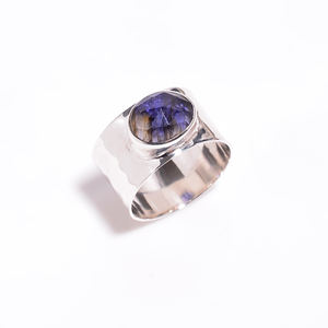 925 anillo de piedras preciosas de cianita verde natural de plata esterlina hecho a mano para niñas moda 925 fabricante de joyas de piedras preciosas de plata - Product Image 2