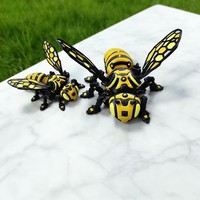 Figurine d'action Abeille imprimée en 3D SDK52 avec articulations mobiles et ailes détachables – Jouet de bureau créatif