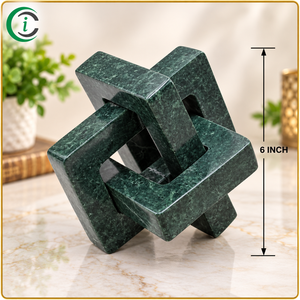 Figura Decorativa de Nudo de Cadena de Mármol Verde CCI de 6 Pulgadas, Escultura Decorativa de Piedra Natural para Decoración del Hogar, Oficina, Hotel, Exhibición en Mesa - Product Image 2