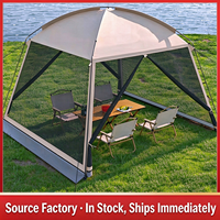 Grande tente de camping imperméable 2-en-1 avec auvent pare-soleil, abri portable pour 4 à 10 personnes, idéal pour le camping en famille, les pique-niques et la plage