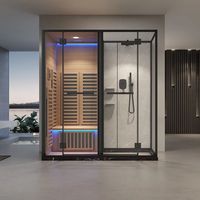 Baignoires de spa en cèdre canadien de luxe modernes avec sauna infrarouge en bois massif personnalisable par l'usine pour les villas-importées de Chine