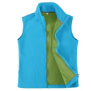 Mannen Outdoor Plain Rits Mouwloze Polar Fleece Vest Mannelijk Vest