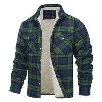 Vestes d'hiver épaisses pour hommes, style décontracté à carreaux, avec fermeture boutonnée, doublure polaire, en tissu sergé, pour le travail et l'extérieur