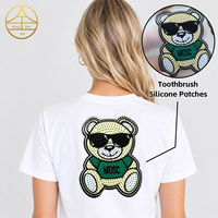 Patchs thermocollants en caoutchouc avec logo personnalisé, technologie 3D pour vêtements, motif brosse à dents