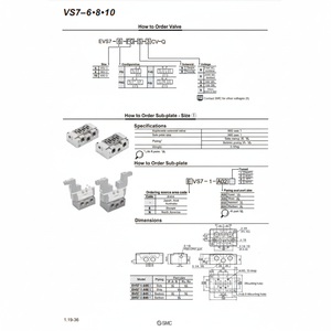 Válvula de control de válvula solenoide neumática SMC, válvula de control de EVS7-6-FG-S-3CV - Product Image 1