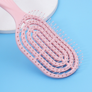 En gros, peigne démêlant antistatique en plastique lisse pour coiffure, brosse creuse pour cheveux bouclés et secs, outils de coiffure de salon - Product Image 3