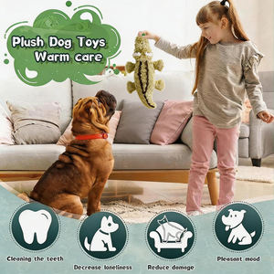 AFP Juguetes de Peluche Suaves para Mascotas, <span class=keywords><strong>Rana</strong></span>, Mono, Pulpo, Cocodrilo, Tiburón Martillo, Manatí, Tortuga Marina, Cobaya, Perro, Juguete Masticable con Sonido - Product Image 4