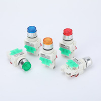 Interruptor de Botón Pulsador Directo de Fábrica Serie LAY7 con Perilla Plana LAY7-11D con Luz y Función de Auto-reinicio