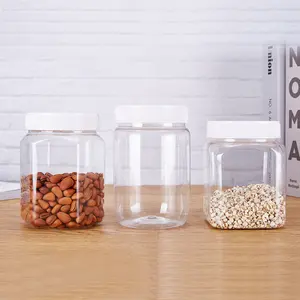 wholesale 4oz 6oz 8oz 16oz transparent honey food grade sealable storage containers screw top clear pet plastic jar with lids