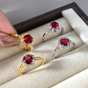 Gemstone Fashion Rings 18K Gold Plated Zircon Butterfly Eternity Band Ring for Women - Product Image 5