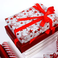Papier d'emballage cadeau JUDE enduit, pour anniversaire et Noël, rouleau de 43x300cm, recyclable, épaisseur 80g, impression en héliogravure, personnalisable