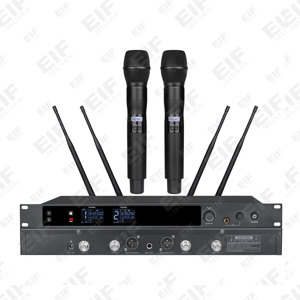 ระบบไมโครโฟนไร้สาย BD-28 True Diversity แบบสองช่องสัญญาณ XLR ชุดไมค์แบบมือถือ UHF พร้อมระบบตัดเสียงรบกวน จอแสดงผลดิจิตอล แบบติดตั้งบนแร็ค - Product Image 2