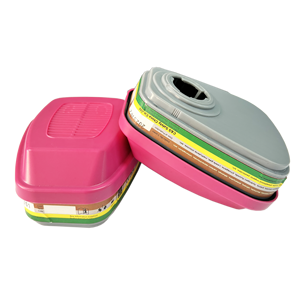 Masque respiratoire intégral homologué CE, grande vision, avec filtres combinés A1B1E1K1 et P3, en silicone réutilisable, 3 couches. - Product Image 3