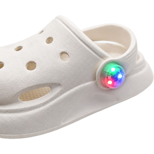 Colorful PVC LED Button Shoes <strong>Light</strong> for Kids Clogs Waterproof with Switch and Shoe Decoration Accessories - Product Image 1