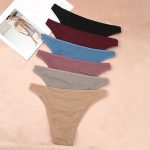 Slip da donna elasticizzati a vita bassa, tinta unita, traspiranti, con anello a cuore in metallo, intimo a costine di alta qualità - Product Image 6