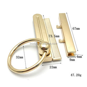 Ivoduff sac à main fermoir serrure anneau rond bricolage sac décoration presse serrure avec anneau rond - Product Image 2