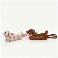 Pendentif Chien Teckel en Peluche Coton Amusant de 10 cm pour Machine à Pinces, Jouet, Porte-clés de Sac à Dos