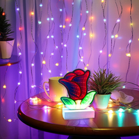 Lumières Décoratives Cœur Rose Miroir Lampe Tendance Saint-Valentin