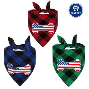 Haute qualité 100% coton respirant doux chien chat écharpe/serviette chien salive bavoir Triangle gros motif imprimé personnalisé - Product Image 2