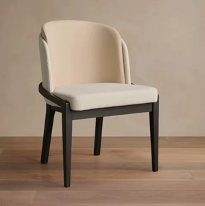 เก้าอี้ทานข้าวทรงเออร์โกโนมิกส์เบาะนั่งหุ้มผ้า พนักพิงไม้สักแท้ ทนทาน เป็นมิตรกับสิ่งแวดล้อม ดีไซน์สวยงาม เหมาะสำหรับห้องนั่งเล่น - Product Image 5