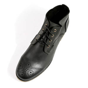ประเทศจีนที่กำหนดเองรองเท้าโรงงานที่กำหนดเองต่ำผู้ชายรองเท้าบู๊ทลูกไม้ขึ้นรองเท้าหนัง - Product Image 6