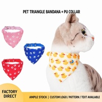 Collier bandana triangulaire en PU imprimé pour chat et chien, bavoir anti-bave réglable XS-L pour chats et petits chiens