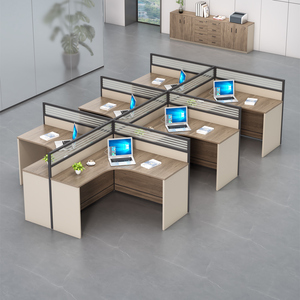 Escritorio Ejecutivo Modular Moderno Comercial para 4 Personas, Estación de Trabajo Portátil para Oficina o Escuela, Sillas, Mesas, Partición Inferior - Product Image 6