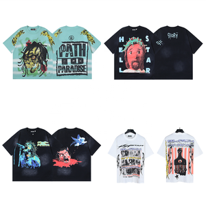 2025 Chất lượng cao 'địa Ngục đường phố' Retro đích thực thương hiệu thời trang nam & nữ lỏng lẻo NFC scanable 100% cotton thường T-Shirts - Product Image 3
