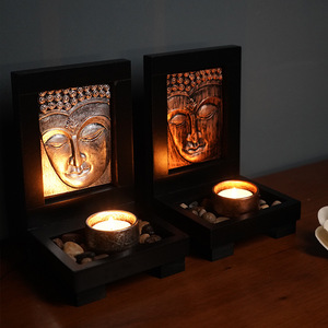 Portavelas de Estatua de Buda TGA13, resina de estilo budista del sudeste asiático, artesanías de decoración del hogar inspiradas en <span class=keywords><strong>Zen</strong></span> - Product Image 2