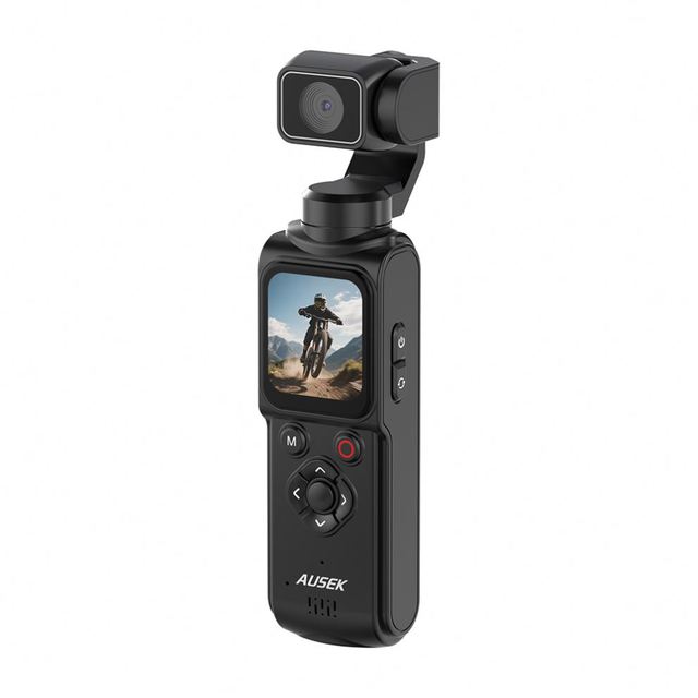 2026 Ausek Factory Sale 4K 330° Rotation Auto Tracking Pocket Vlogging Camera WiFi Digital Video Camcorder with Touch Screen
