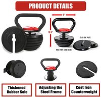 Kettlebell réglable 20LB/40LB avec plaques, pour usage domestique, poids ajustable, vente en gros
