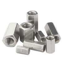 Écrou d'extension hexagonal en acier inoxydable, long, métrique, pour raccordements de tiges filetées