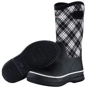 HISEA stivali da pioggia per <span class=keywords><strong>donna</strong></span> stivali di gomma a metà polpaccio stivali da fienile isolati in Neoprene impermeabili per il giardinaggio di lavoro di fango - Product Image 1