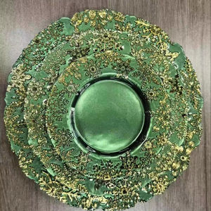 Platos de Cristal de Alta Calidad con Diseño Navideño Verde, para Bodas y Decoración del Hogar, Técnica de Grabado - Product Image 1