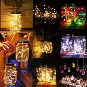 High Quality Waterproof LED Light for <b>Garden</b> Christmas Starry Outdoor Fairy <b>String</b> Solar Mason Jar IP65 Glass High-Grade - Product Image 6