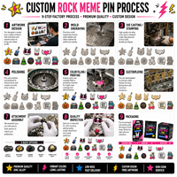 Pins en émail personnalisés, émail souple ou dur, badges métalliques, motifs Rock, Meme, Dessin animé, Paillettes, en sachet surprise, vente en gros, pour décoration de chapeaux et sacs à dos