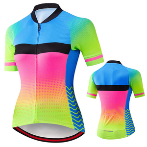 自転車シャツサイクリングジャージー反射ロゴフルジッパー自転車シャツ昇華女性サイクリングジャージ中国OEM卸売 - Product Image 1