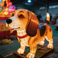 Chinesische Tier-Seidenlaterne Hundelaterne Handgefertigte Festlaterne für Weihnachten Erntedankfest Zoo-Lichtfestival Dekorationen