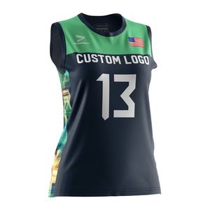 Maillot de volley-ball Dry-Fit à manches courtes pour femmes, avec motifs imprimés, pour l'entraînement, fabrication chinoise - Product Image 1