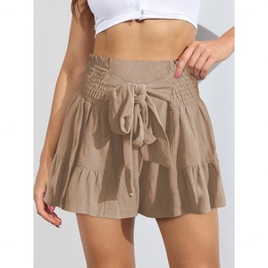 Shorts et jupes décontractées pour femmes, tricotés avec volants et bretelles drapées, style polyvalent, nouvelle collection été, vente chaude, personnalisables OEM - Product Image 2