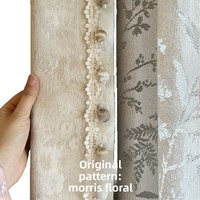 Nouveau rideau occultant moderne en chenille Morris Flower 100% polyester, design français haut de gamme, chambre à coucher, salon, balcon, motif vague/ondulation