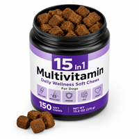 Suplemento Masticable Multivitamínico para Perros Sin Granos OEM con MSM, Biotina y Zinc para un Pelaje Brillante y Equilibrio Digestivo, Todo en Uno, 150 Unidades
