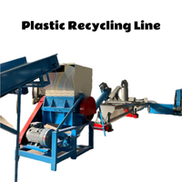 Système complet de recyclage du plastique Ligne de production d'équipement de production de broyage et de nettoyage de déchets de bouteilles en PET